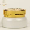 50g eye cream small glass container with gold silver embossment lid