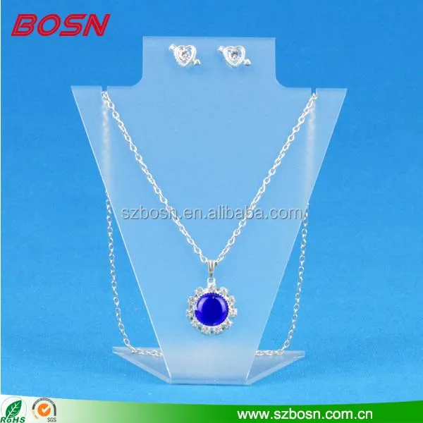 Counter Top Acrylic Bust Display Stand Lucite Jewelry Necklace Stand