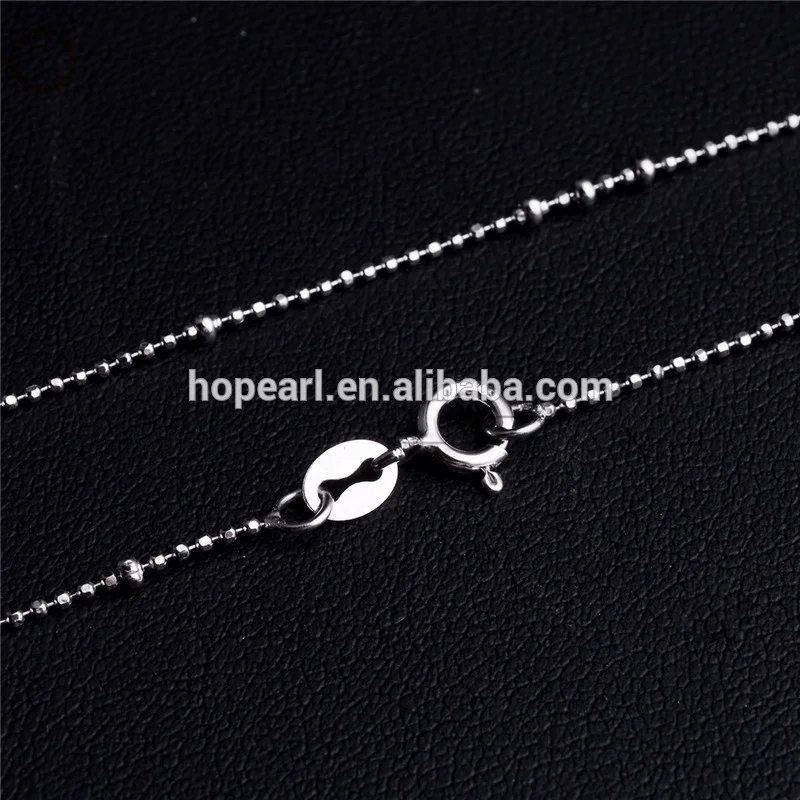 

SSN226 Silver 925 Necklace Chain with Faceted Cut Silver Beads 925 Silver Chain