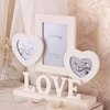 Custom New Handmade White Heart Love Design sweet Decor Holiday Gifts Wedding Picture Wooden Photo Frame
