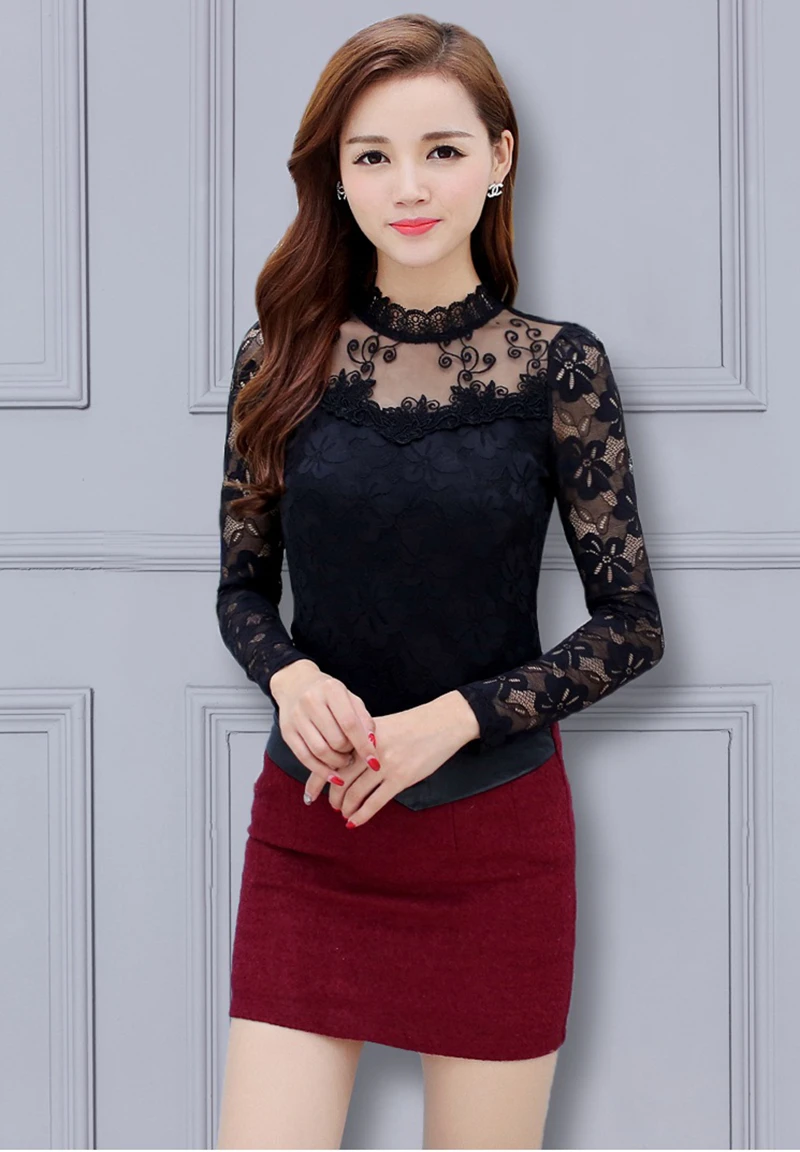 女衬衫供应商中国小订单定制最新服装蕾丝女衬衫衬衫上衣批发黑色白色