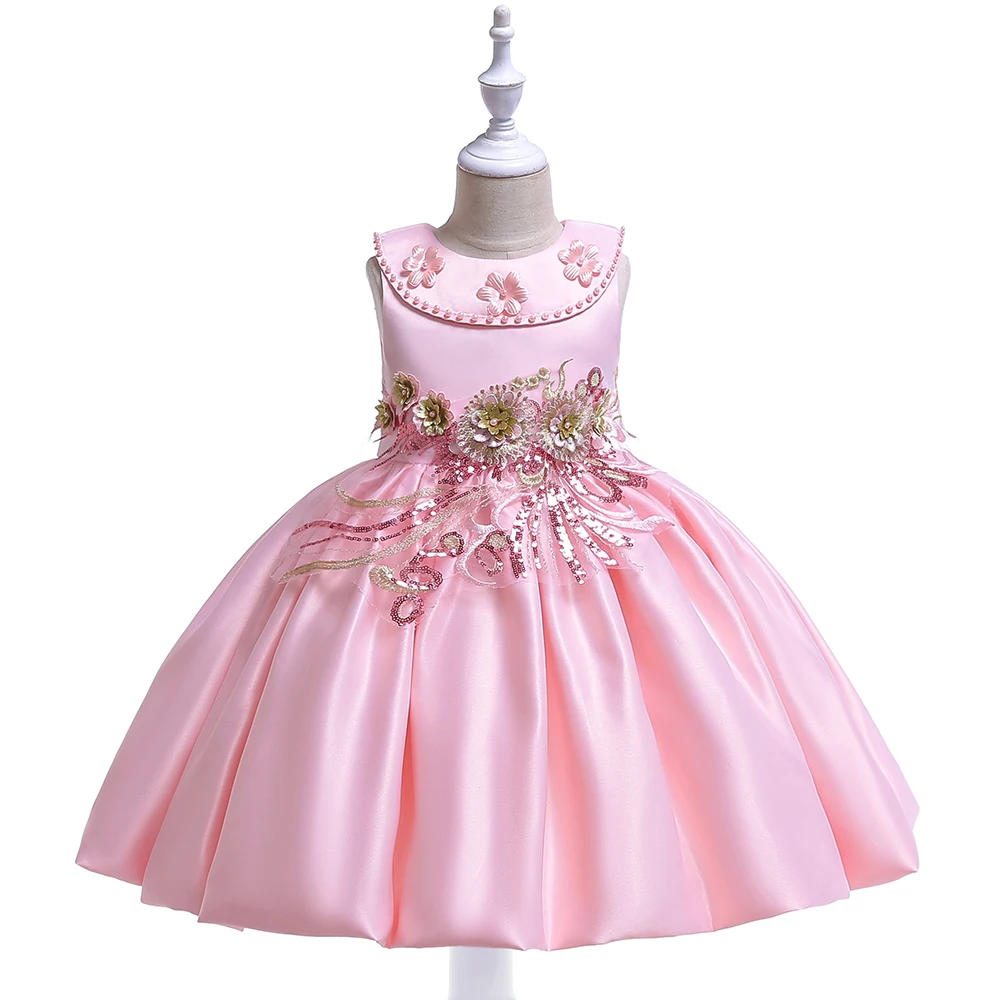 

Fancy Girl Flower Clothes Baby Frock Design Children Party Dress L5085