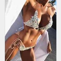 

Wholesale summer beachwear swimwear sexy diamond bling lace bikini