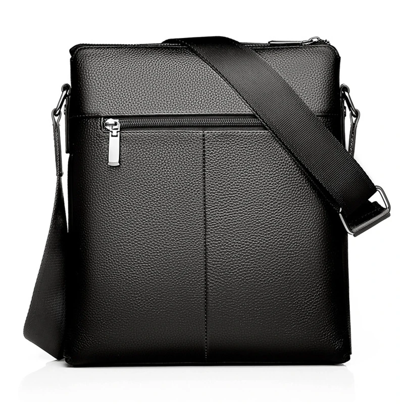 Small Black Men's Crossbody Bags Pu Leather Messenger Bags For Man