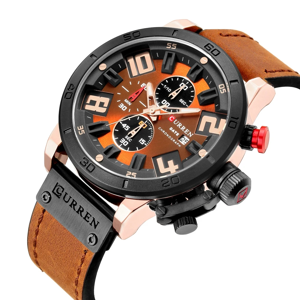 

CURREN 8312 Men Japan Quartz Movement Watch Fashion Casual Leather Band Business Watch Auto Date