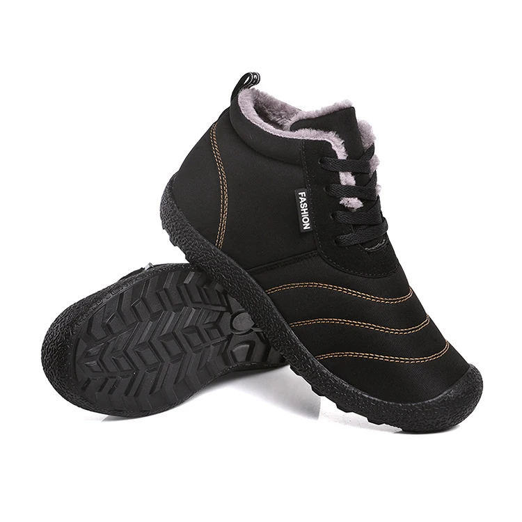 

winter thicken warm waterproof non-slip women men shoes outdoor, Black;army green;blue