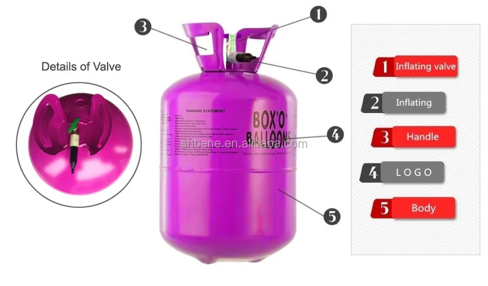 Bote de helio/cilindro de gas llena de hasta 50 X 9 Pulgadas Helio Globos portátil 