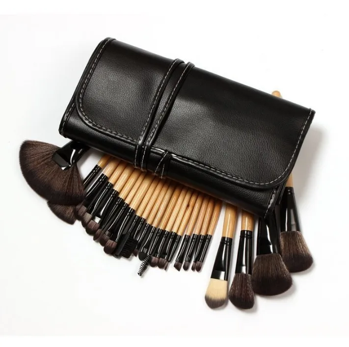 

Beauty Salon Makeup Brushes Accessories 24 pcs Professional Natural Hair Makeup Brush Set with Pouch, N/a
