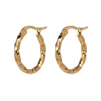 

Promotional 14K Gold Filled Hammered Gold Circle Hoop Earrings Geometric Hoop Earrings for Women