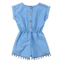 

new style kids jean clothes denim jumpsuit for girls