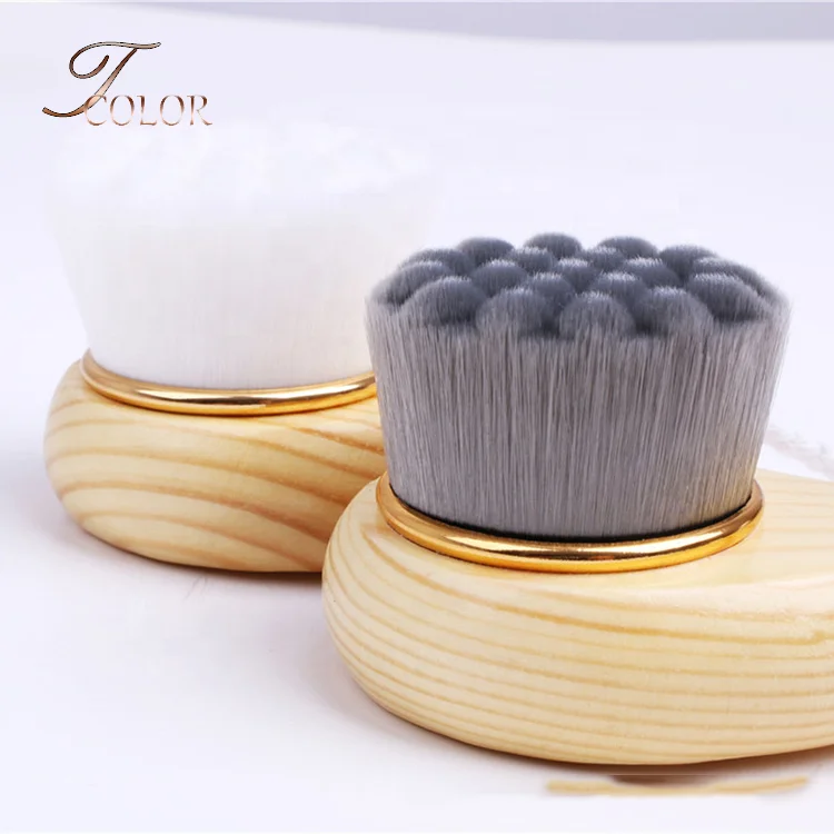 

Bamboo Charcoal Cleaning Tool Face Massage Comma Wood Handle Facial Clean Brush, As per picture