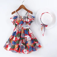 

Summer Bohemian style cute casual Cotton kids baby girls beach dress Knit cap