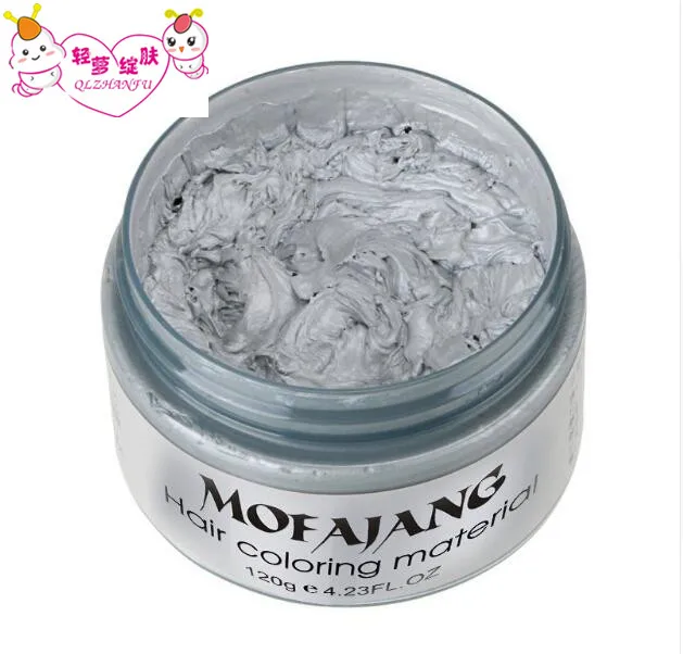 

Color Hair Wax Styling Pomade Silver Grandma Grey Temporary Hair Dye Disposable Fashion Molding Coloring Mud Cream