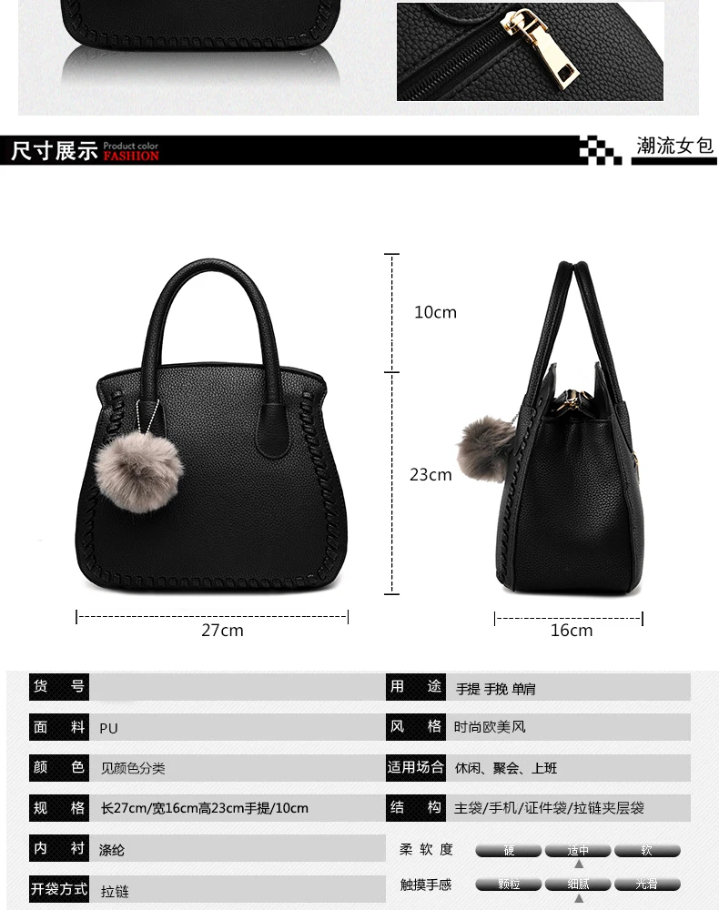 Ormosias top handle latest design ladies pu leather handbag