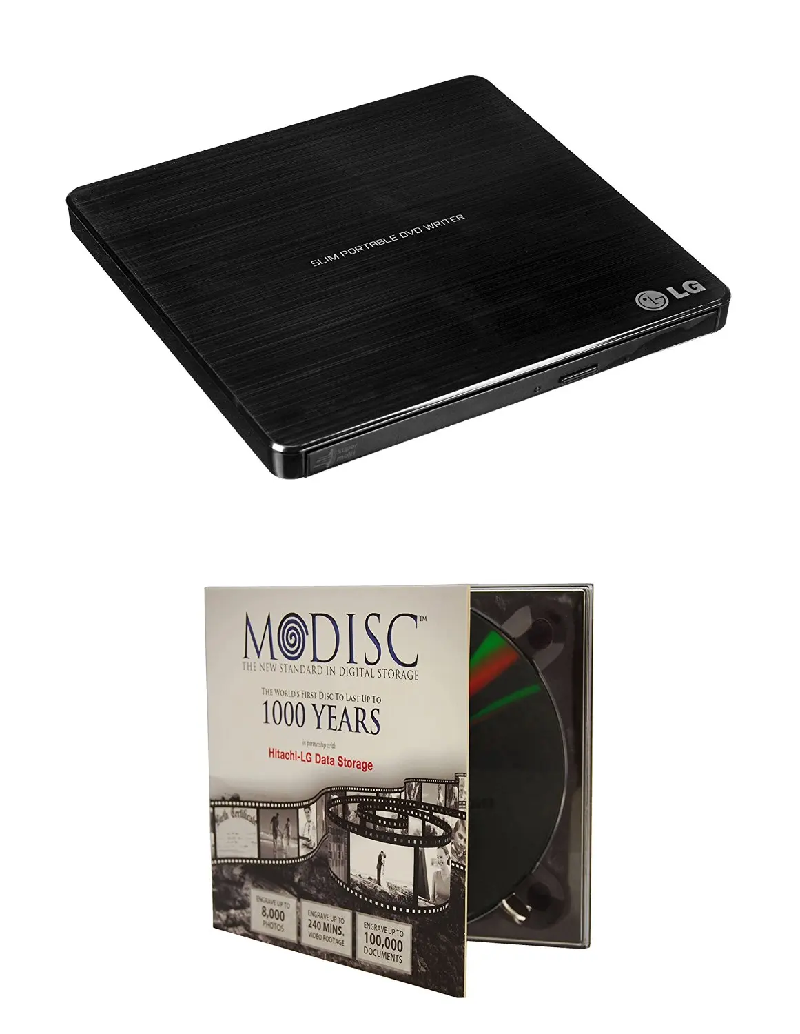 Buy LG 8x SP60NB50 Ultra Slim Portable DVD Writer Bundle with 1 Pack MDisc DVD MDISC