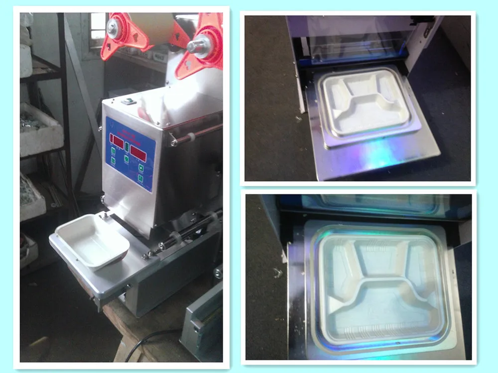 Automatic Fast Food Box Sealing Machine/ Plastic Food Container Sealer Machine For Restaurants