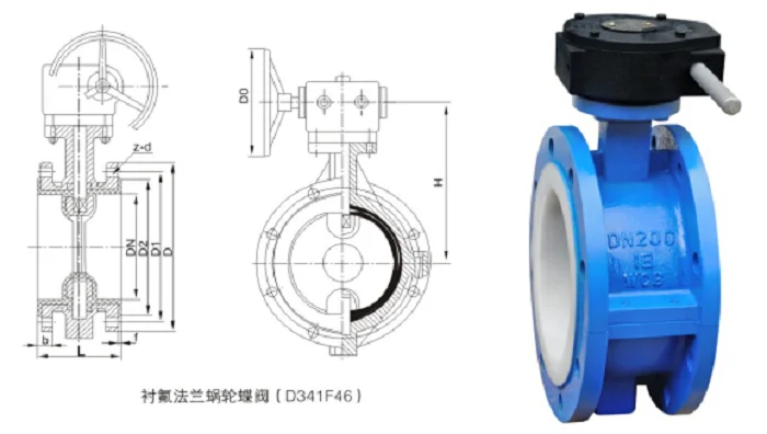 Professional flange lined butterfly valve