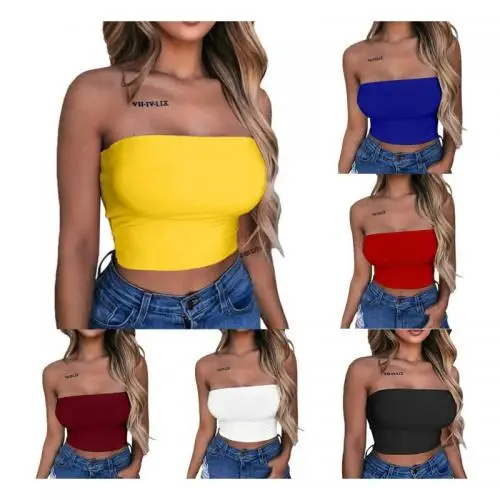 

368102 sexy Crop Top Tube Top with more color