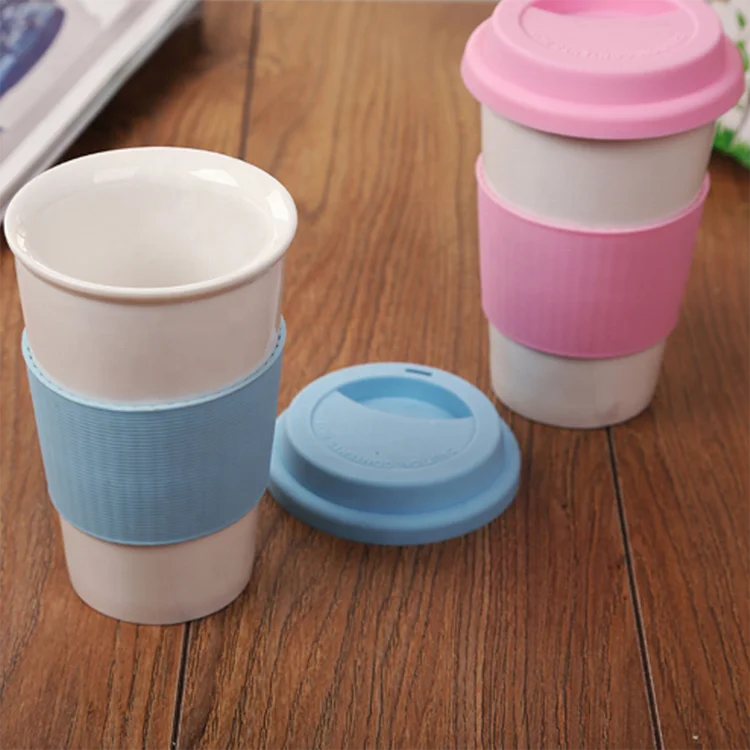 Customized thermal double wall wine mug with silicone lid and sleeve promotional insulated travel beer mug