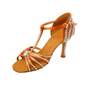 Hand-studded Latin Dance Shoes New Shiny Diamond Slip Resistant Wear High Quality Classic Latin Ballroom Shoes