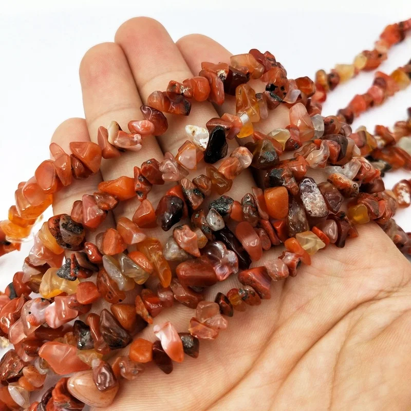 

Natural red agate chip freeform stone jewelry fittings semi-precious stone carnelian chips beads strands for jewellery making, Pink colors beads strands