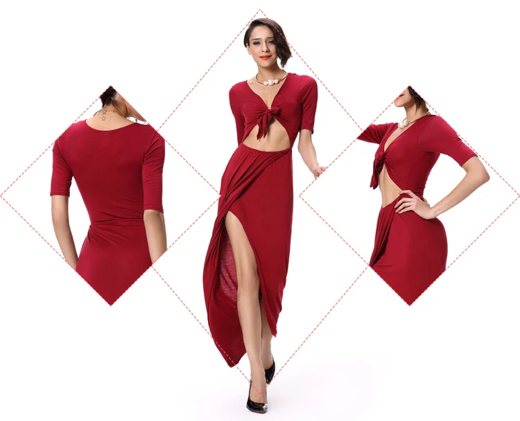 Office appropriate women's slim fit blue dress for old women