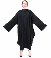 

Professional Salon Client Hair Cutting Cape Gown, Barber Haircut Cape with Sleeves - Black