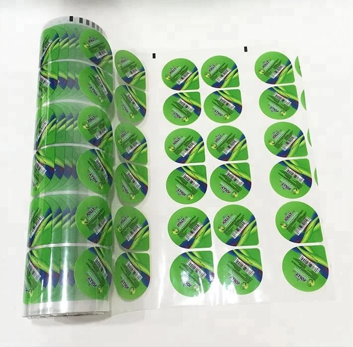 
custom print EVA easy peel off pudding cup lid roll film / fruit jelly cup seal film 