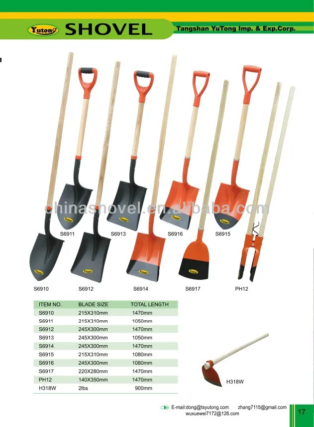 page 17wodden handle shovel and spade