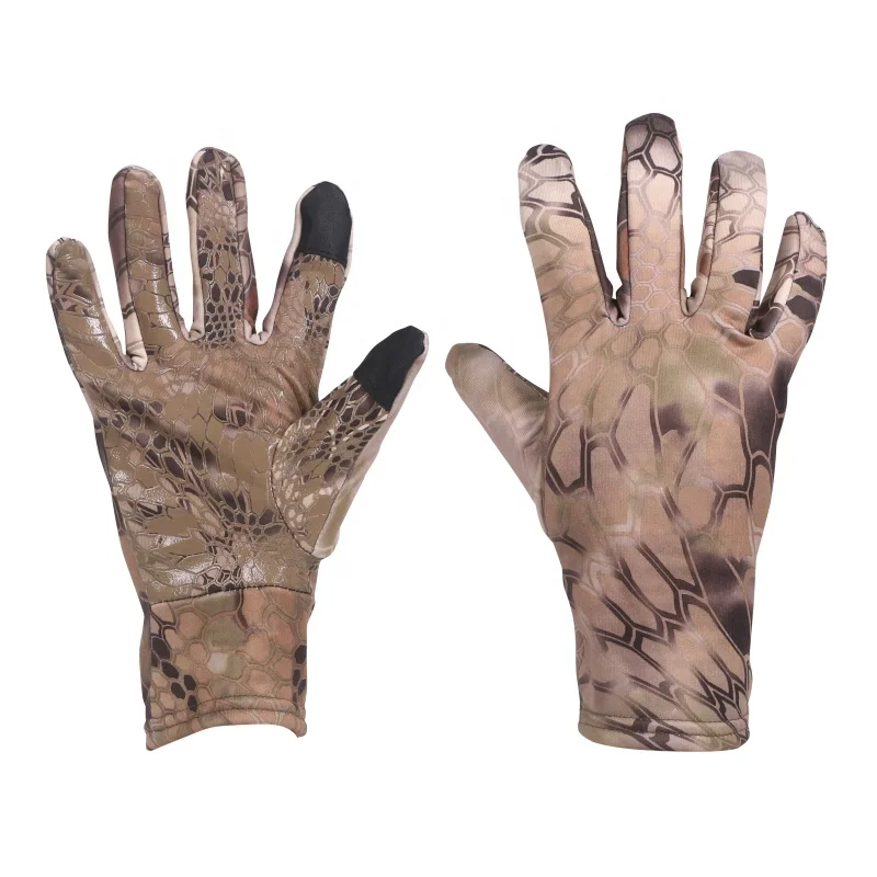 

Custom Full Finger hunting accessories Autumn Winter Tree Leaves Camo Hunting Gloves, Custom design