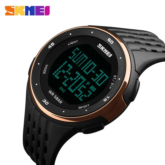 
SKMEI 1219 Women Men Digital Watch Hot Brand New Sport Style Waterproof Sports Military Silicon Led Watch 
