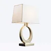 Modern American creative Gold ring metal Nordic simple retro fabric table lamp for living room study bedroom bedside hotel