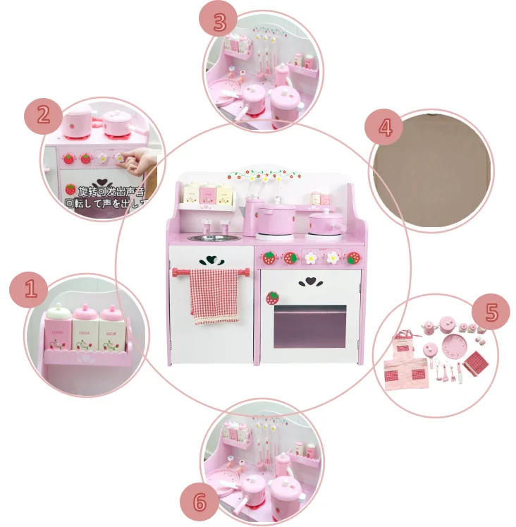 
Japanese hot-selling wooden kids kitchen toy sets 