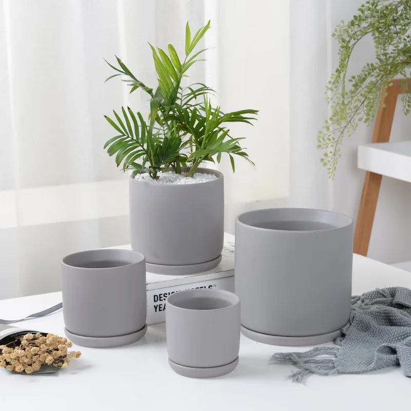 

APHACATOP Ceramic Matte Surface Cylinder Ceramic Planters succulent planter pot