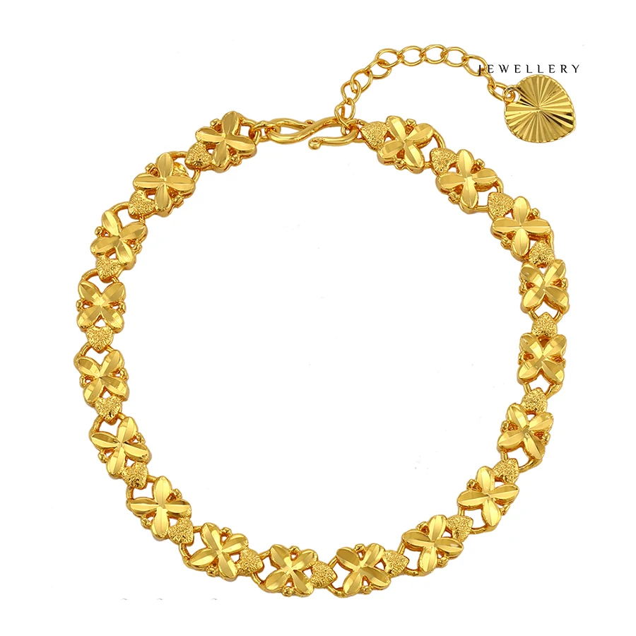 

74423 xuping jewelry 24 carat gold womens fashion charm bracelet