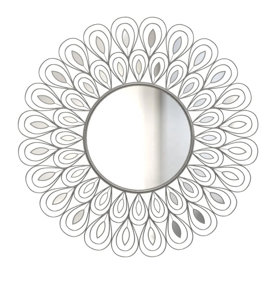 

Mayco Vintage Style Home Decor Moroccan Peacock Metal Wall Mirror, Polychrome