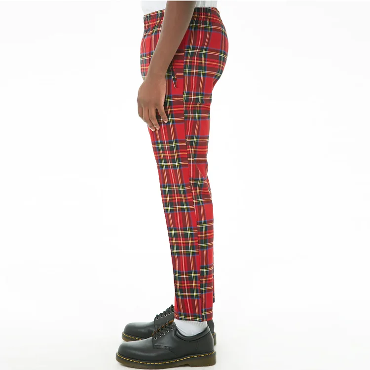 ファッション春メンズスリムフィット赤いチェック柄パンツ 斜めのジップポケット付き Buy チェック柄パンツ メンズチェック柄パンツ 赤のチェック柄 パンツ Product On Alibaba Com