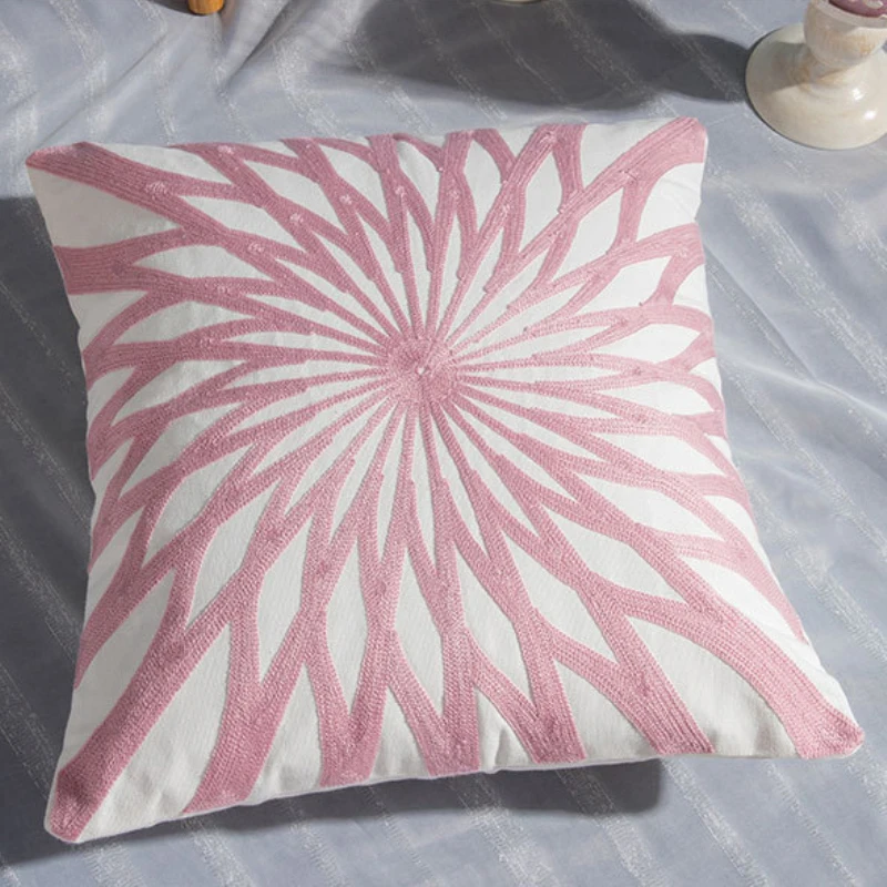 12 X 12 Cushion Cover Pink And Grey Cushion Covers Embroidered Cushion