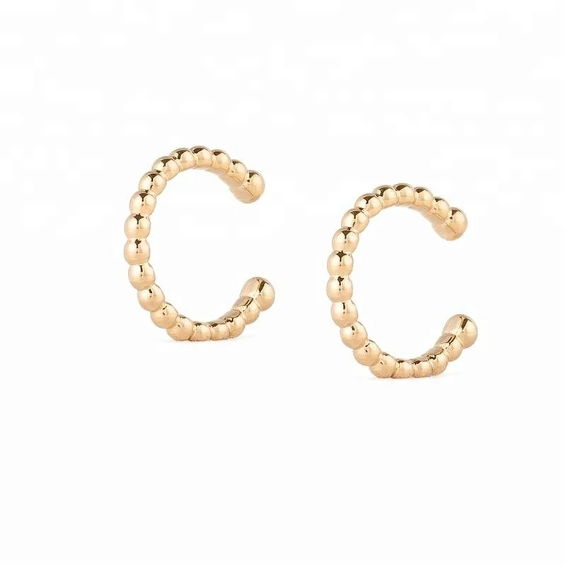 

Wholesale minimalist bead sterling silver handmade ear cuff earrings