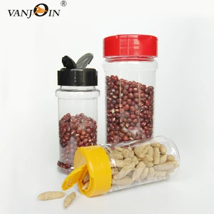 Image of Clear empty spice bottles 3oz plastic PET salt shaker spice jar
