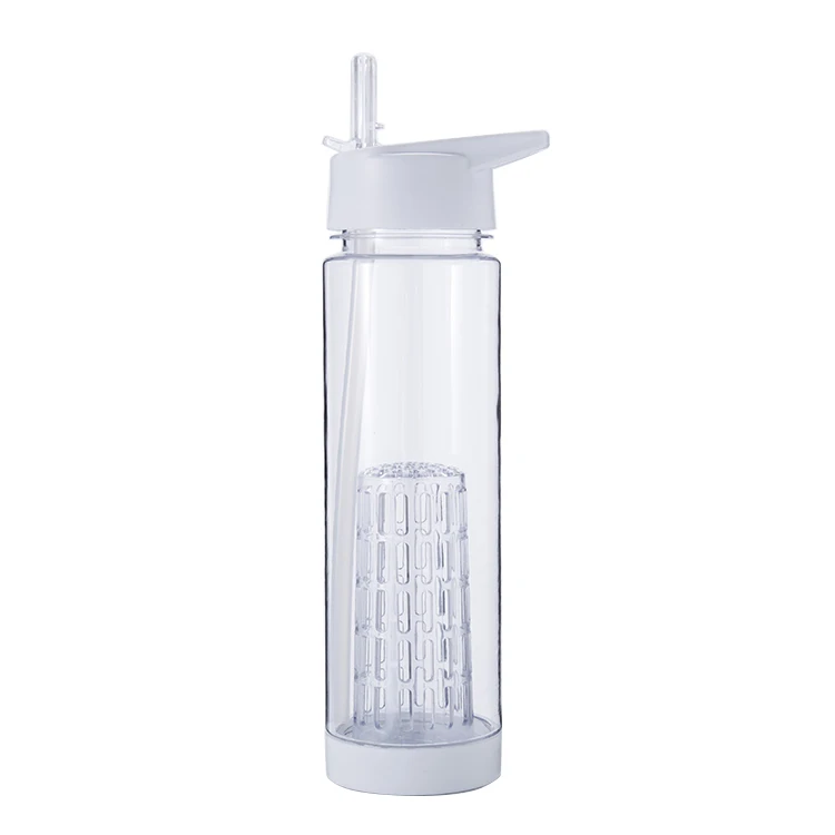 700ml MiLove Irelandize White Tritan Plastic Fruit Infuser Water Bottle