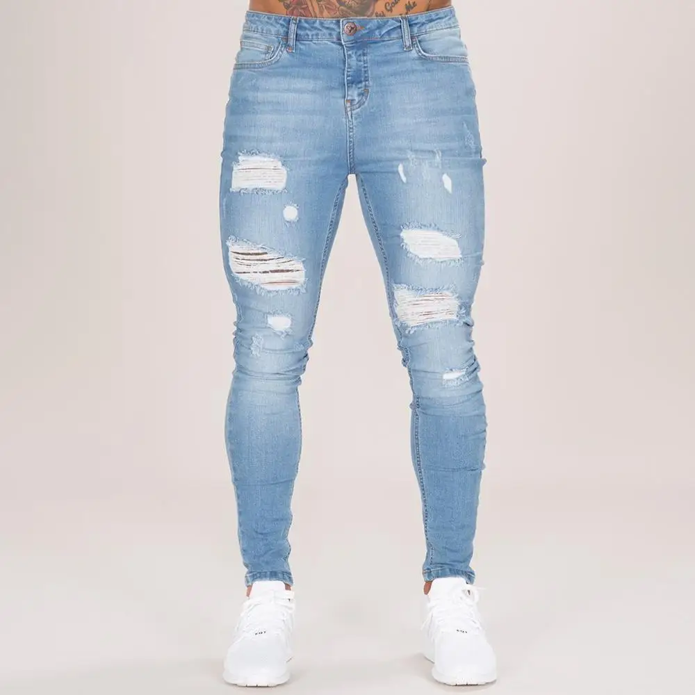blue ripped jeans