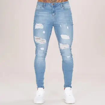 ripped mens blue jeans