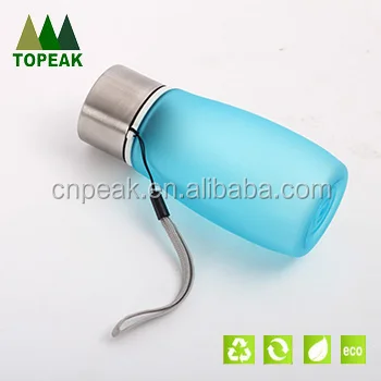 Creative cute cartoon plastic water cup single layer carry a rope handy cup with stainless steel cover gift cup