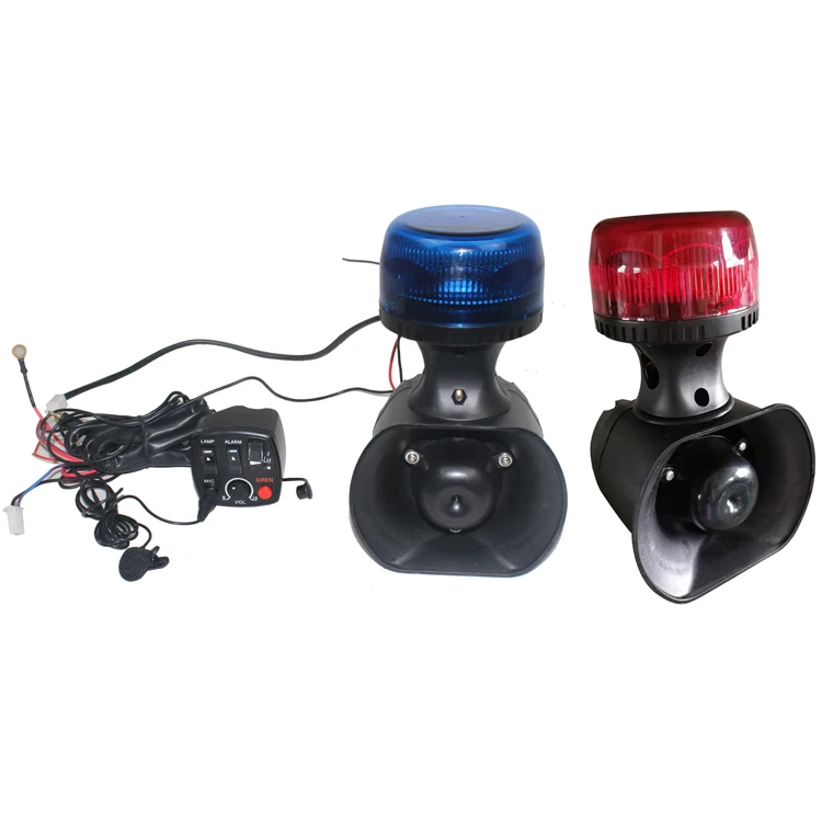 Motorcycle Siren Police Red Safety Led Warning Light With Speaker