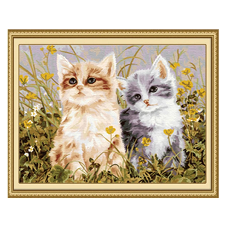  ◦˚ღ ســـجل حضــورك بــلوحه فنية ღ˚◦ - صفحة 44 New-Arrival-lovely-cats-Oil-Painting-By