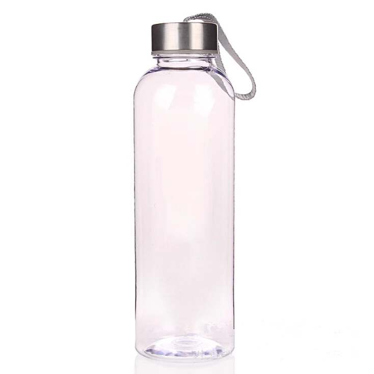 

550ml Custom Logo Clear Water Bottle with Straps, Transparent