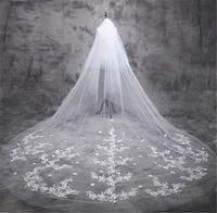 

Cathedral Train Luxury 5m Long Luxury wedding veil with appliqued lace wedding dress accessories