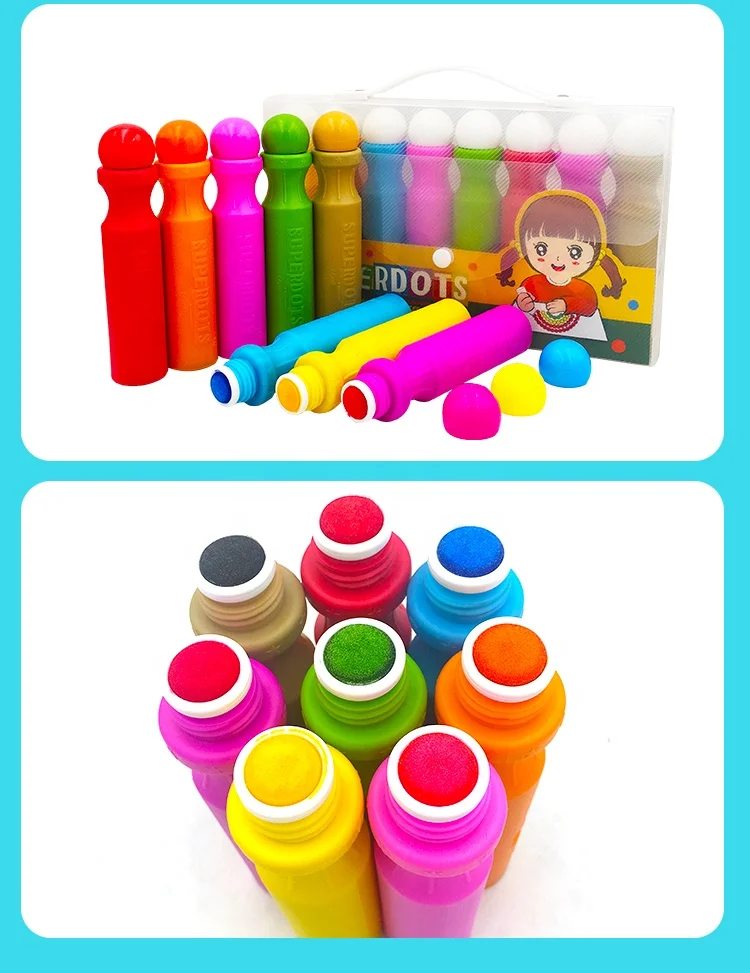 8 Colors Non Toxic Paint Dauber For Kids Art Marker Pens For Toddlers