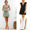 or60134a spring/summer sexy v-neck button design wrap around dress